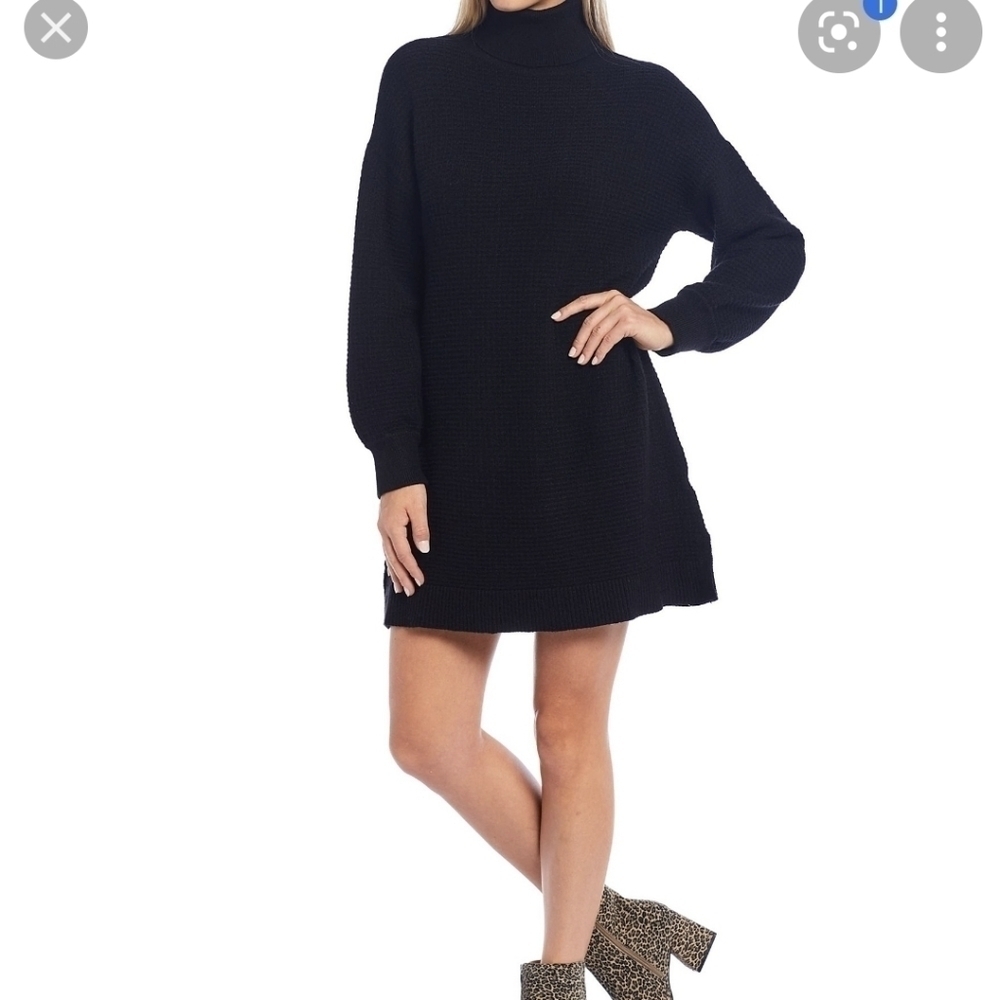 Sugarlips Womens turtleneck knit sweater tunic/mini dress S
